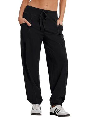 Lightweight Cotton Jogger Pants for Women | Baggy Elastic Cuff Track Pants for
